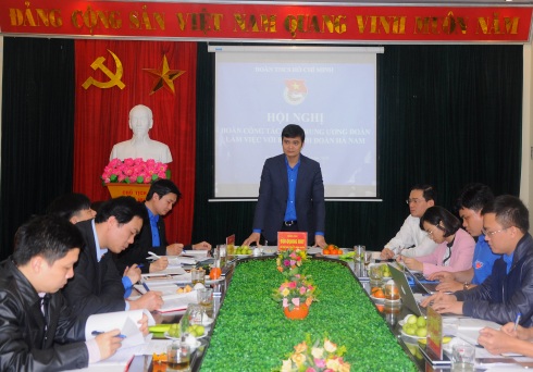 Đồng chí Bùi Quang Huy - Bí thư Trung ương Đoàn phát biểu kết luận Hội nghị